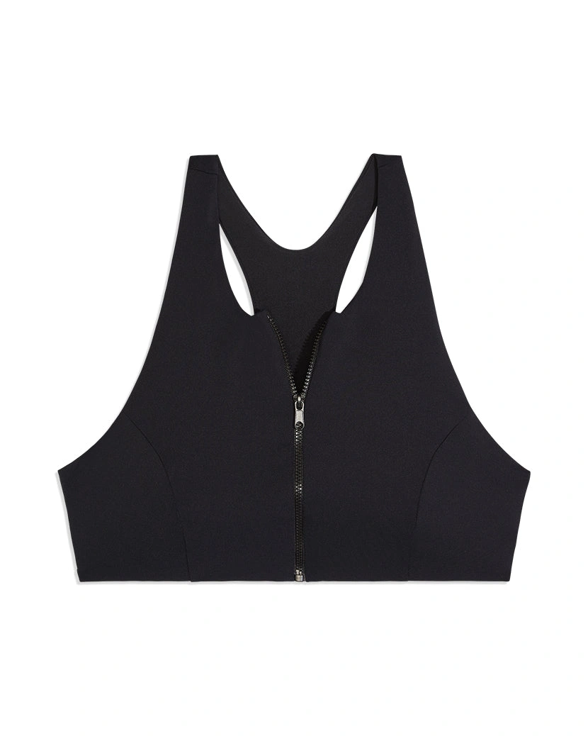 Seksowny top bikini z zamkiem błyskawicznym, racerback. Idealny na plażę! Stylowy i wygodny, must-have na lato.